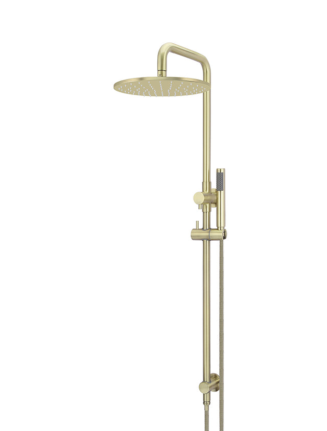 Round Combination Shower Rail, 300mm Rose, Single Function Hand Shower - PVD Tiger Bronze (SKU: MZ0706-R-PVDBB) by Meir