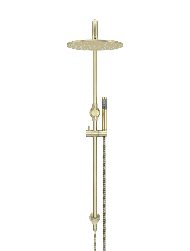 Round Combination Shower Rail, 300mm Rose, Single Function Hand Shower - PVD Tiger Bronze (SKU: MZ0706-R-PVDBB) by Meir