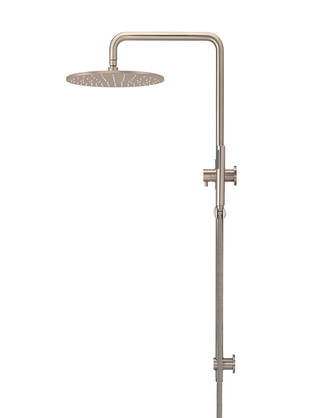 Round Combination Shower Rail, 300mm Rose, Single Function Hand Shower - Default Title (SKU: MZ0706-R-CH) by Meir