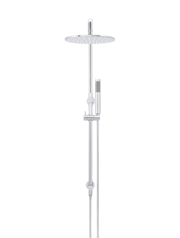 Round Combination Shower Rail, 300mm Rose, Single Function Hand Shower - Polished Chrome