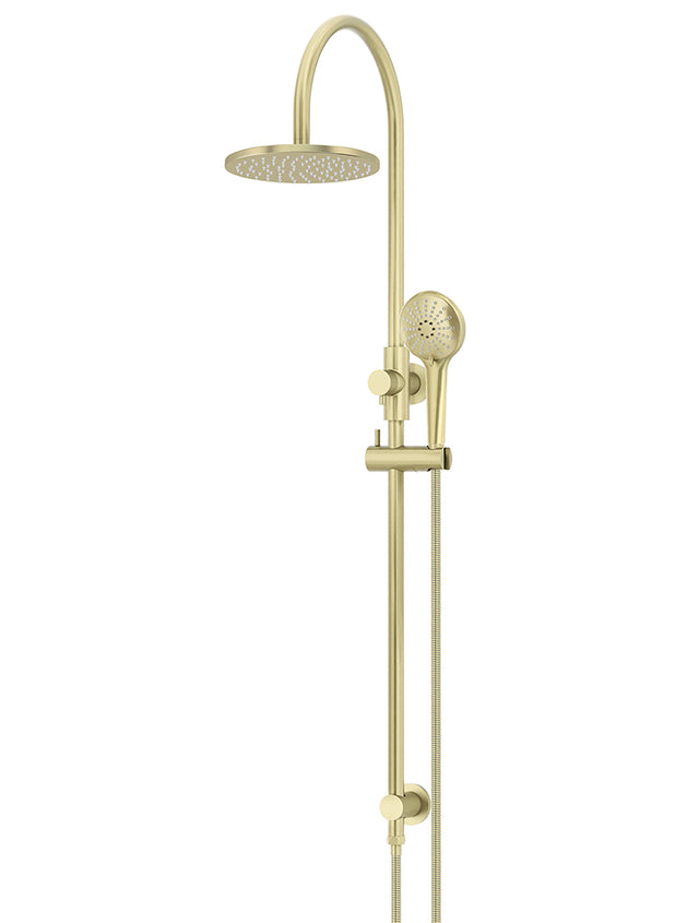 Round Gooseneck Shower Set with 200mm rose, Three-Function Hand Shower - Default Title (SKU: MZ0904-PVDBB) by Meir