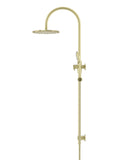 Round Gooseneck Shower Set with 200mm rose, Three-Function Hand Shower - PVD Tiger Bronze - MZ0904-PVDBB
