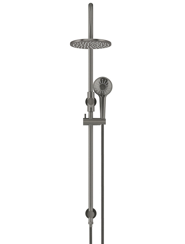 Round Gooseneck Shower Set with 200mm rose, Three-Function Hand Shower - Default Title (SKU: MZ0904-PVDGM) by Meir