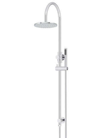 Round Gooseneck Shower Set with 200mm rose, Single-Function Hand Shower - Polished Chrome