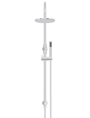 Round Gooseneck Shower Set with 200mm rose, Single-Function Hand Shower - Polished Chrome