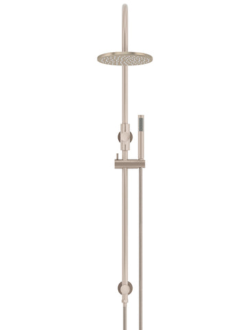 Round Gooseneck Shower Set with 200mm rose, Single-Function Hand Shower - Champagne