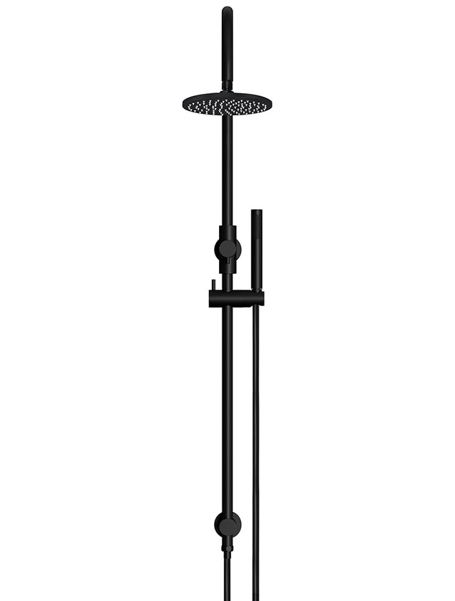 Round Gooseneck Shower Set with 200mm rose, Single-Function Hand Shower - Matte Black (SKU: MZ0904-R) by Meir