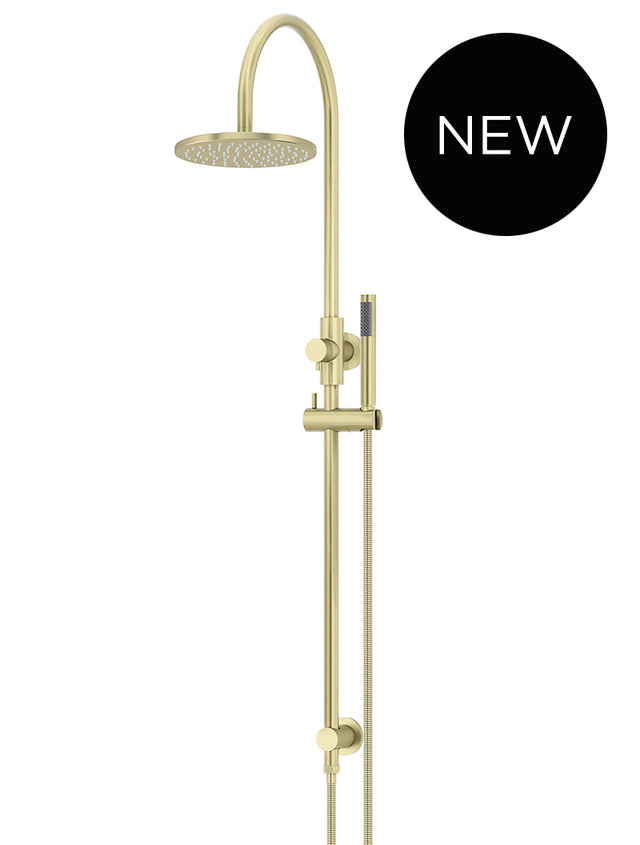 Round Gooseneck Shower Set with 200mm rose, Single-Function Hand Shower - PVD Tiger Bronze (SKU: MZ0904-R-PVDBB) by Meir