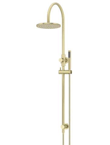Round Gooseneck Shower Set with 200mm rose, Single-Function Hand Shower - PVD Tiger Bronze