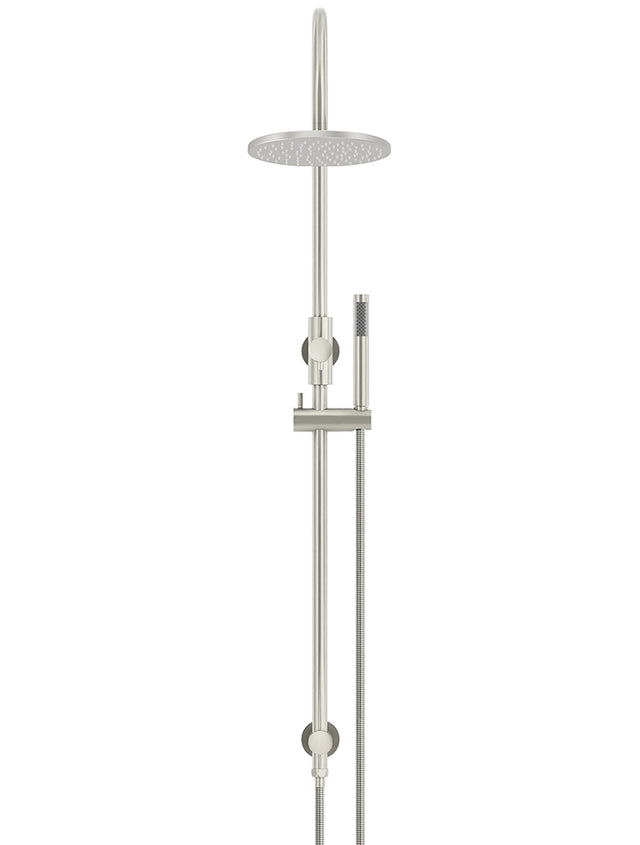 Round Gooseneck Shower Set with 200mm rose, Single-Function Hand Shower - Default Title (SKU: MZ0904-R-PVDBN) by Meir