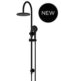 Round Gooseneck Shower Set with 200mm rose, Three-Function Hand Shower - Matte Black - MZ0904