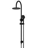 Round Gooseneck Shower Set with 200mm rose, Three-Function Hand Shower - Matte Black - MZ0904