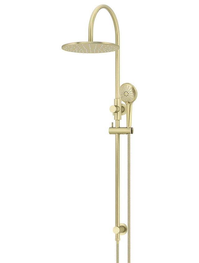Round Gooseneck Shower Set with 300mm rose, Three-Function Hand Shower - PVD Tiger Bronze (SKU: MZ0906-PVDBB) by Meir
