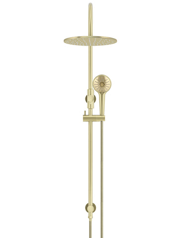 Round Gooseneck Shower Set with 300mm rose, Three-Function Hand Shower - PVD Tiger Bronze