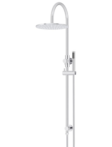 Round Gooseneck Shower Set with 300mm rose, Single-Function Hand Shower - Polished Chrome