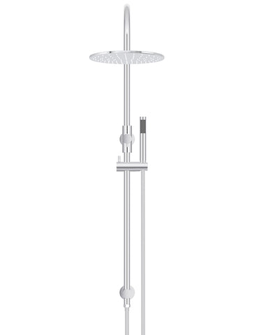 Round Gooseneck Shower Set with 300mm rose, Single-Function Hand Shower - Polished Chrome