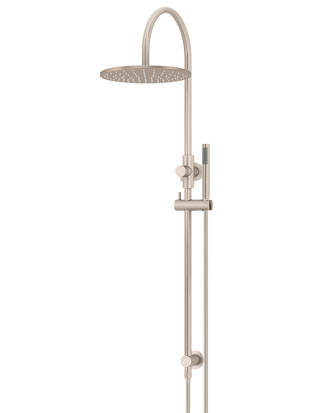 Round Gooseneck Shower Set with 300mm rose, Single-Function Hand Shower - Champagne (SKU: MZ0906-R-CH) by Meir