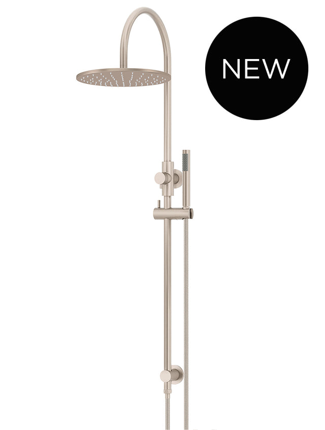 Round Gooseneck Shower Set with 300mm rose, Single-Function Hand Shower - Default Title (SKU: MZ0906-R-CH) by Meir