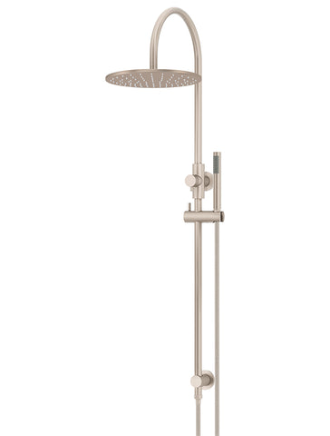 Round Gooseneck Shower Set with 300mm rose, Single-Function Hand Shower - Champagne