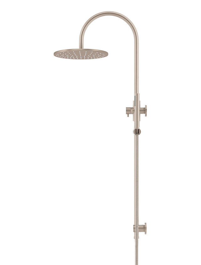 Round Gooseneck Shower Set with 300mm rose, Single-Function Hand Shower - Default Title (SKU: MZ0906-R-CH) by Meir