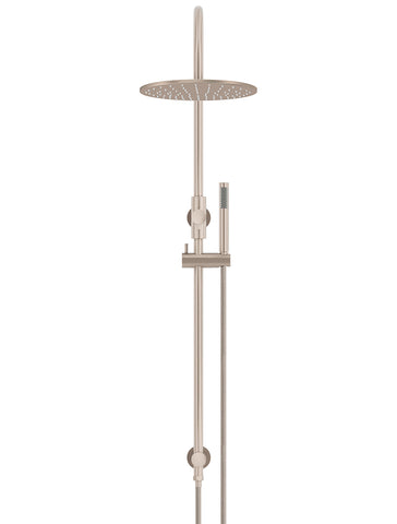 Round Gooseneck Shower Set with 300mm rose, Single-Function Hand Shower - Champagne