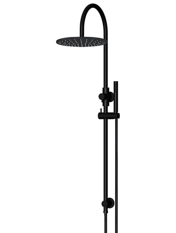 Round Gooseneck Shower Set with 300mm rose, Single-Function Hand Shower - Matte Black
