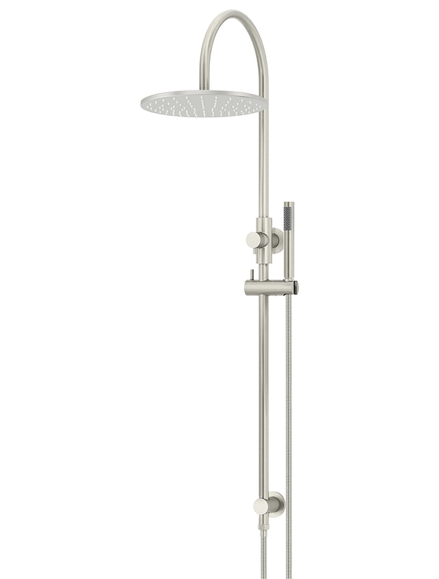 Round Gooseneck Shower Set with 300mm rose, Single-Function Hand Shower - Default Title (SKU: MZ0906-R-PVDBN) by Meir