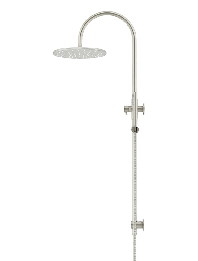 Round Gooseneck Shower Set with 300mm rose, Single-Function Hand Shower - Default Title (SKU: MZ0906-R-PVDBN) by Meir