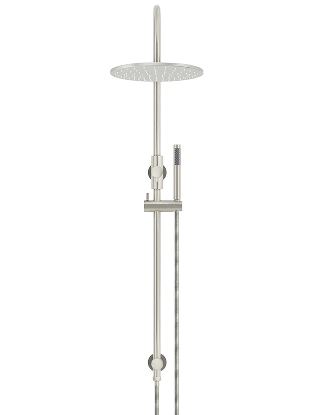 Round Gooseneck Shower Set with 300mm rose, Single-Function Hand Shower - Default Title (SKU: MZ0906-R-PVDBN) by Meir