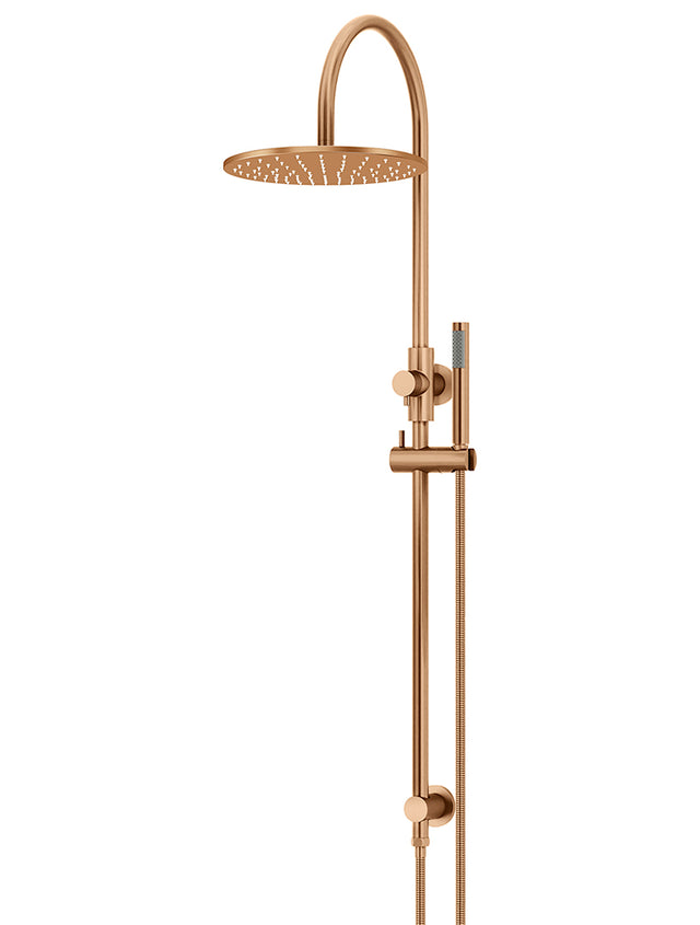 Round Gooseneck Shower Set with 300mm rose, Single-Function Hand Shower - Default Title (SKU: MZ0906-R-PVDBZ) by Meir
