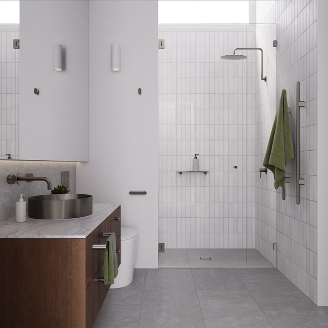 Curvaé Shower Shelf 400mm - Default Title (SKU: MRSS-2040N-PVDGM) by Meir