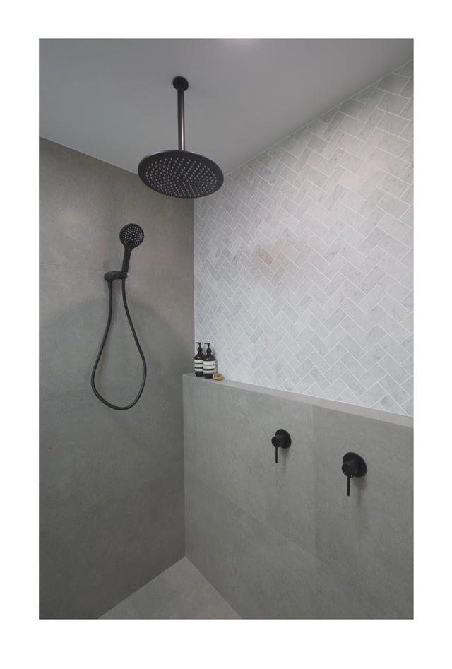 Round Shower Rose 300mm - Matte Black (SKU: MH06N) by Meir