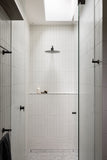 Round Wall Shower Curved Arm 400mm - Shadow Gunmetal - MA09-400-PVDGM
