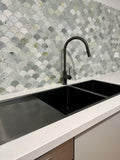 Lavello Kitchen Sink - Double Bowl & Drainboard 1160 x 440 - Gunmetal Black - MKSP-D1160440D-GM