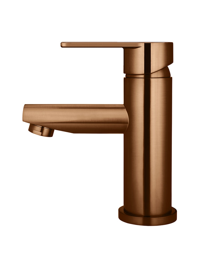 Round Paddle Basin Mixer - PVD Lustre Bronze (SKU: MB02PD-PVDBZ) by Meir