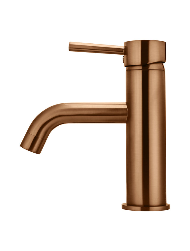 Round Basin Mixer Curved - PVD Lustre Bronze (SKU: MB03-PVDBZ) by Meir