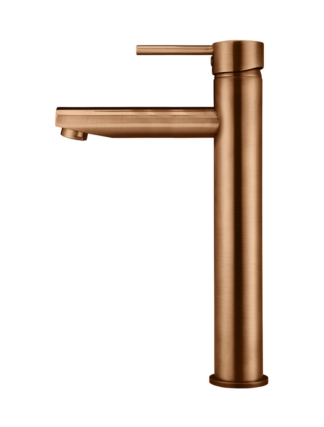 Round Tall Basin Mixer - PVD Lustre Bronze (SKU: MB04-R2-PVDBZ) by Meir