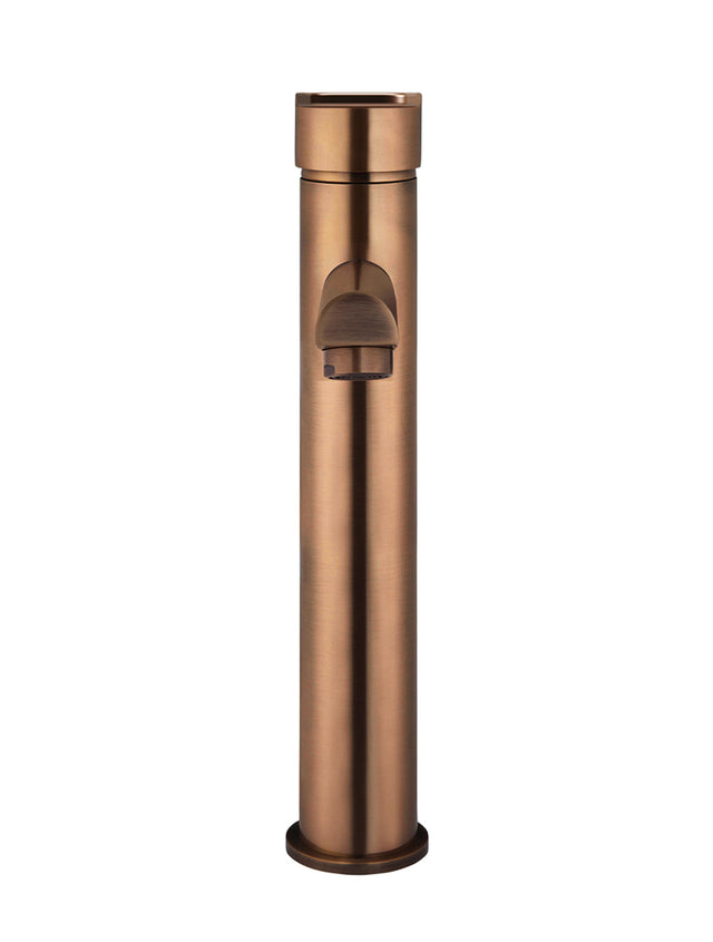 Round Paddle Tall Basin Mixer - PVD Lustre Bronze (SKU: MB04PD-R2-PVDBZ) by Meir