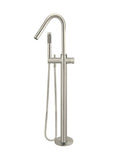 Round Pinless Freestanding Bath Spout and Hand Shower - PVD Brushed Nickel - MB09PN-PVDBN