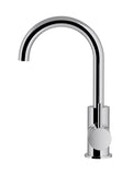 Round Gooseneck Basin Mixer with Cold Start - Polished Chrome - MB17-C