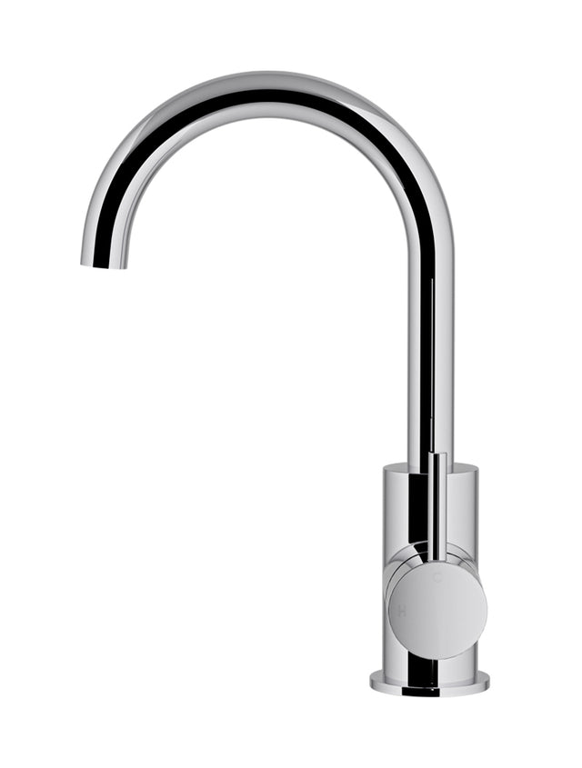 Round Gooseneck Basin Mixer with Cold Start - Polished Chrome (SKU: MB17-C) by Meir