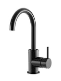 Round Gooseneck Basin Mixer with Cold Start - Matte Black - MB17