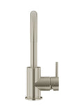 Round Gooseneck Basin Mixer with Cold Start - PVD Brushed Nickel - MB17-PVDBN