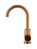 Round Gooseneck Basin Mixer with Cold Start - Lustre Bronze - MB17-PVDBZ