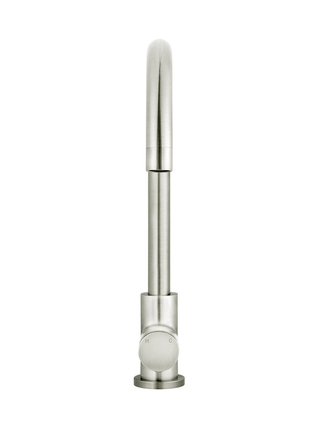 Round Gooseneck Kitchen Mixer Tap with Pinless Handle - Default Title (SKU: MK03PN-PVDBN) by Meir