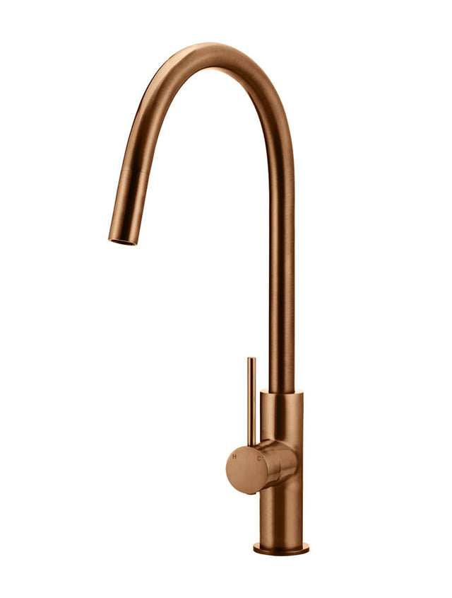 Round Piccola Pull Out Kitchen Mixer Tap - PVD Lustre Bronze (SKU: MK17-PVDBZ) by Meir