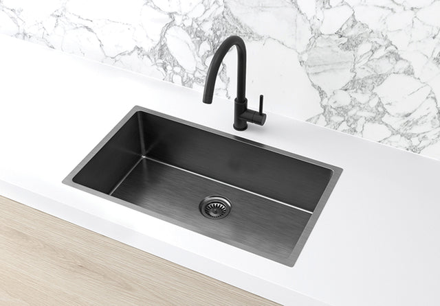 Lavello Kitchen Sink - Single Bowl 760 x 440 - PVD - PVD Gunmetal Black (SKU: MKSP-S760440-PVDGM) by Meir