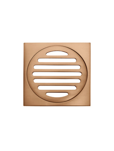 Square Floor Grate Shower Drain 100mm outlet - Lustre Bronze