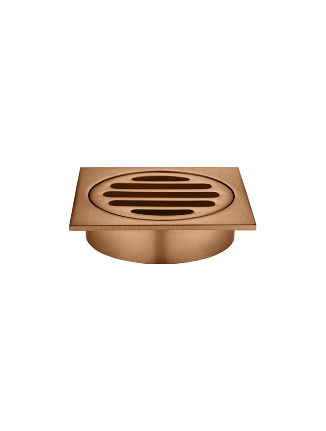Square Floor Grate Shower Drain 80mm outlet - PVD Lustre Bronze (SKU: MP06-80-PVDBZ) by Meir