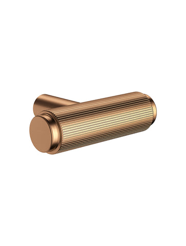 Öppen T-Pull Cabinet Handle (Linear Knurled) - Lustre Bronze